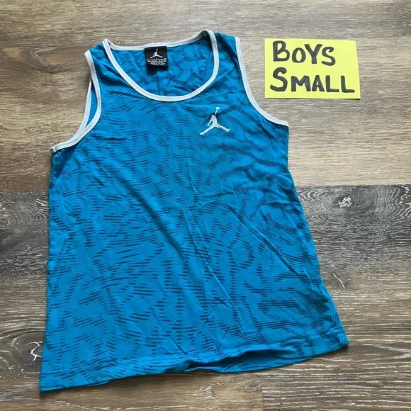 Jordan Boys Size Small Blue Tank Top with Logo - Picture 1 of 4